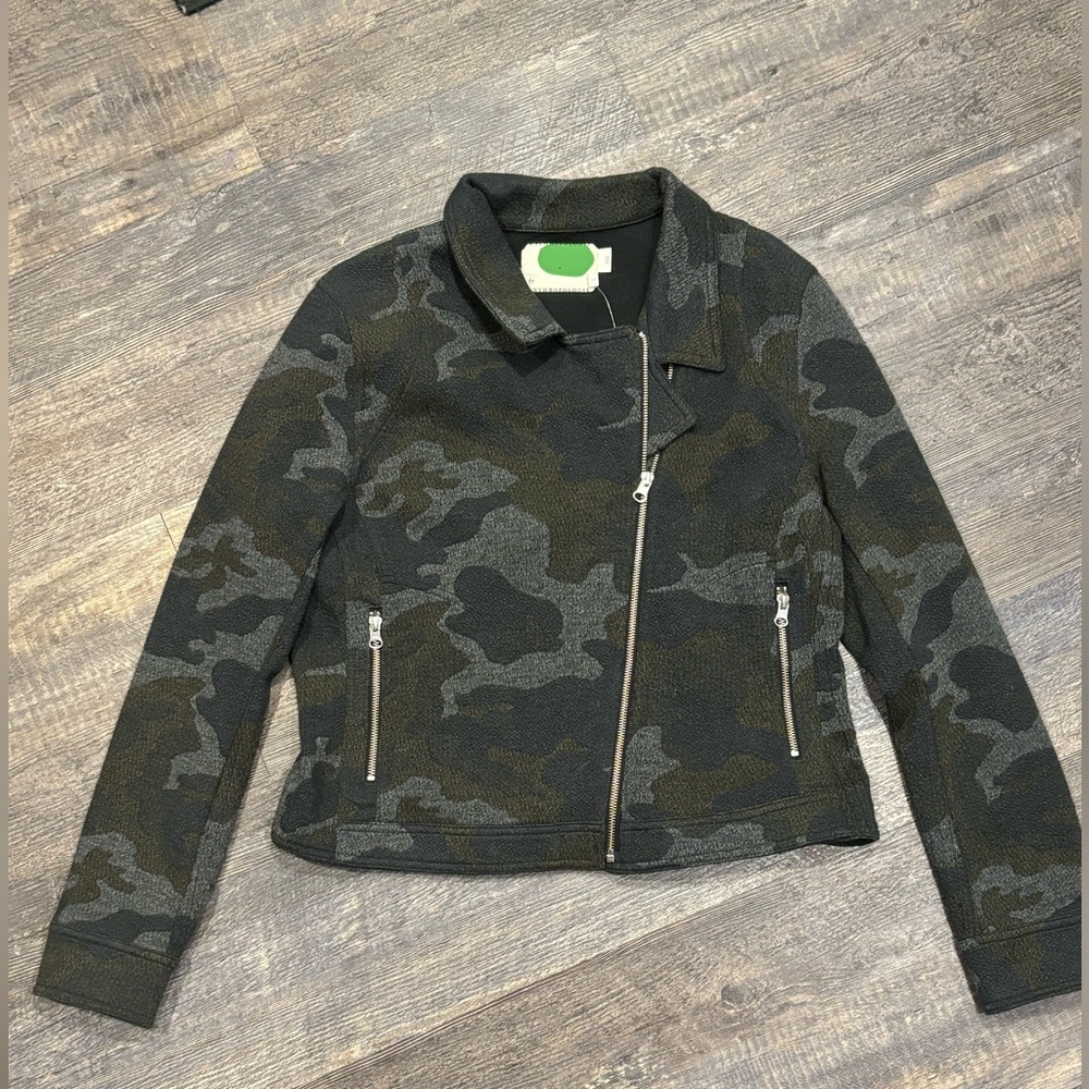 Anthropologie Camo Moto Jacket - size Large NWT